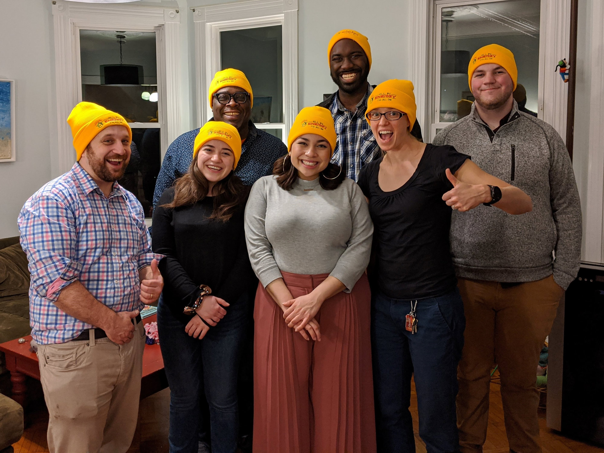 Team in yellow hats